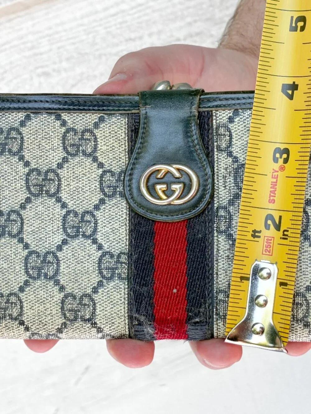 Vintage Gucci Boutique Blue GG Supreme Monogram French Wallet – Made in Italy - Picture 9 of 9